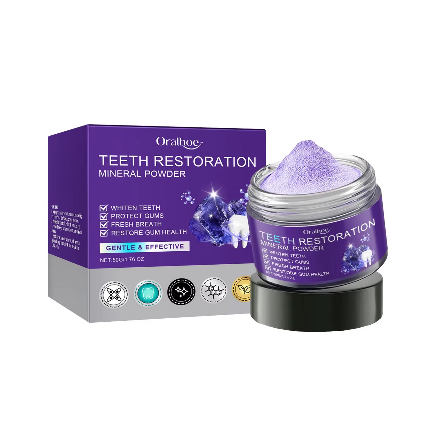 💜 Poudre de blanchiment des dents violette – Le secret de votre sourire blanc éclatant !